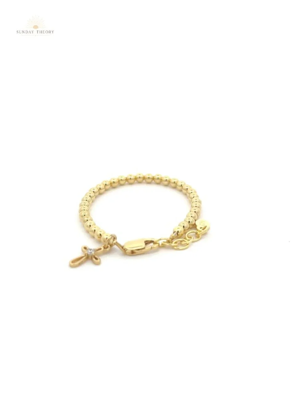 Hand Beaded Charm Bracelet 14K Gold Plated Sterling Silver Adjustable Girls
